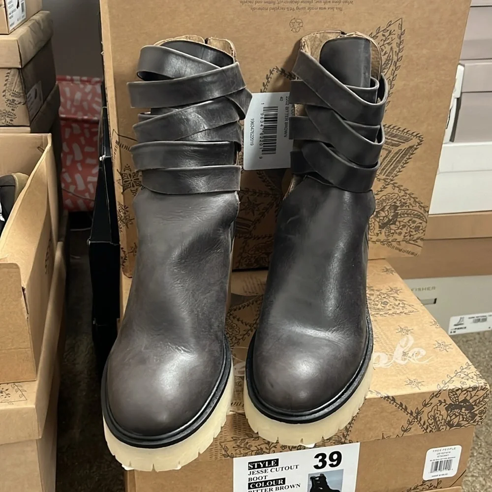 Free People Jesse Cutout Platform Boot in Bitter Brown